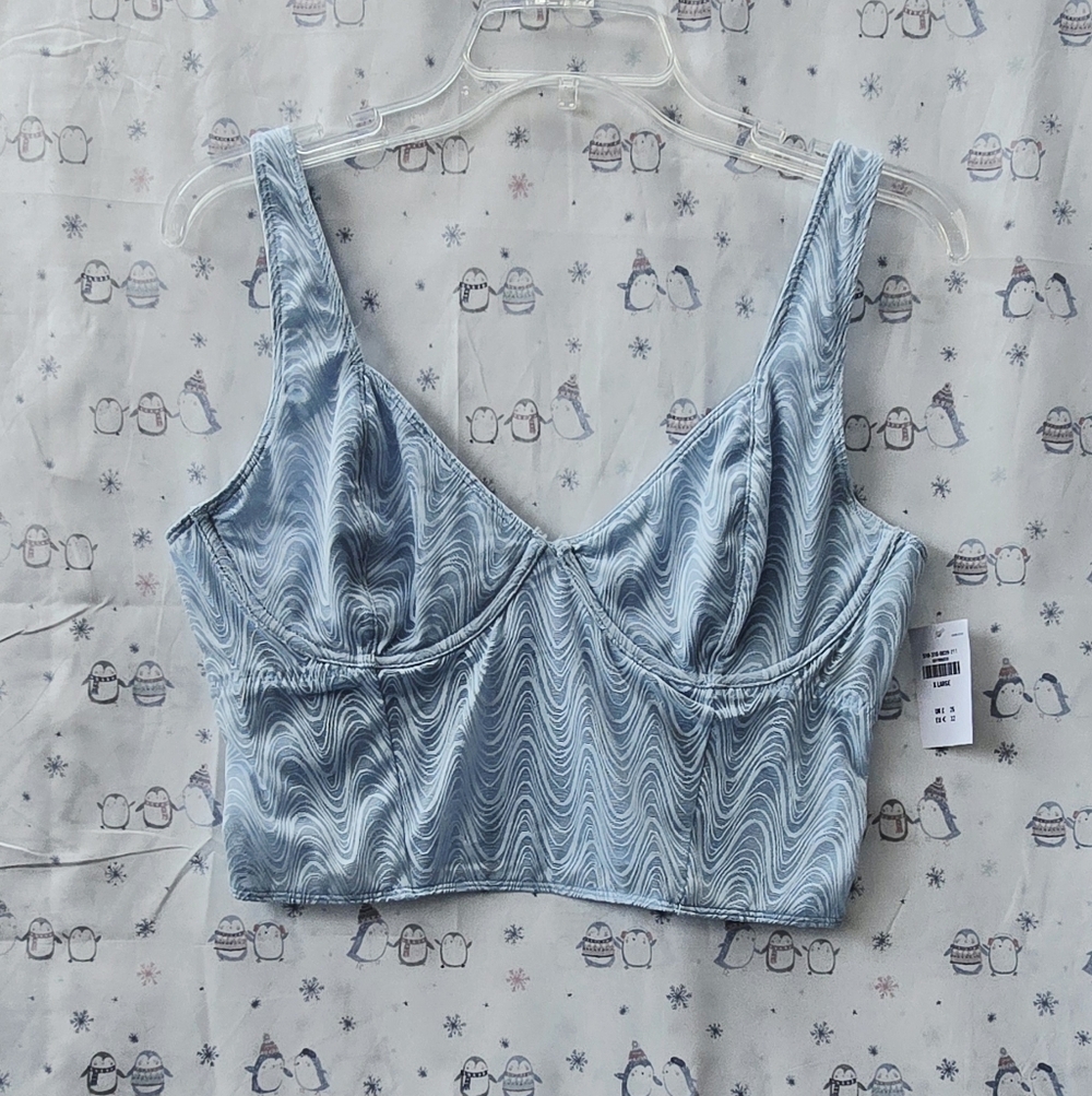 Gilly Hicks Light Blue Swirl Crop Bralette
